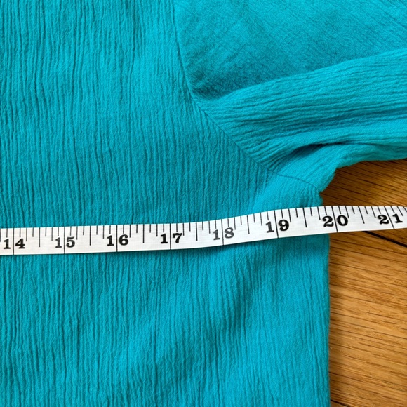 Vintage Appleseed's Turquoise Blue Button Up Shirt - Size 12 - Picture 9 of 9